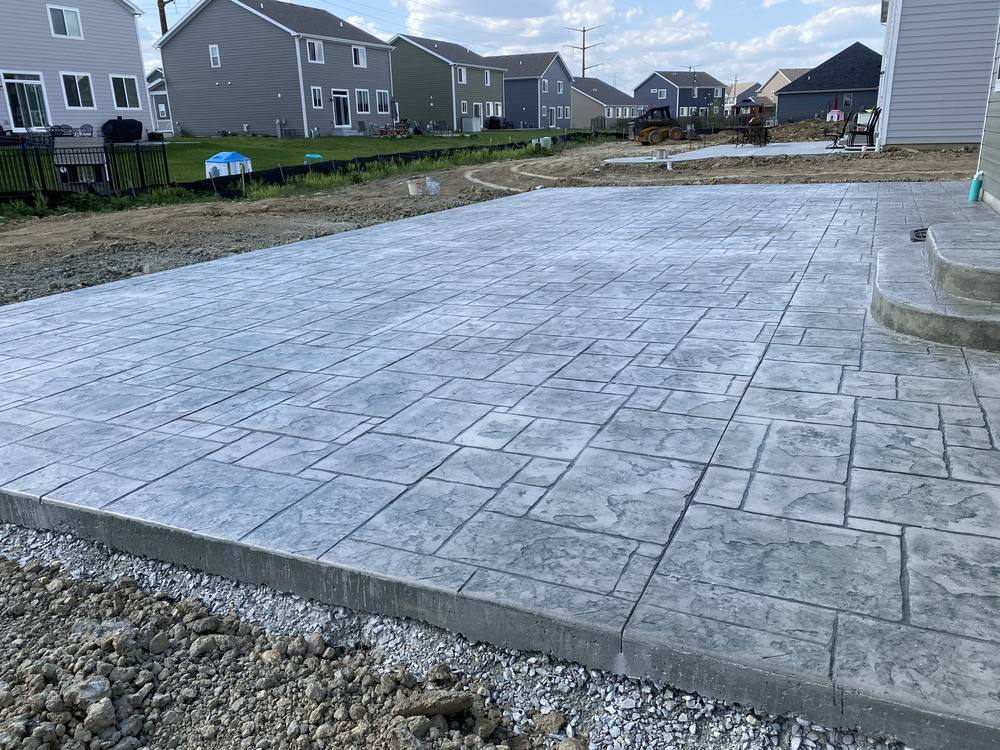 Stamped concrete patio